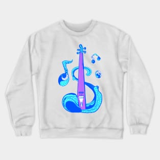 Neon Blue String Violin Crewneck Sweatshirt